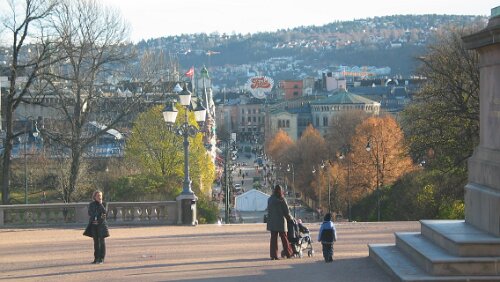 Oslo Blick vom Schloß auf Karl Johans gate