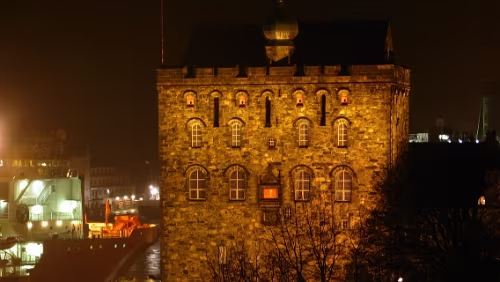 Bergen Festung/Håkonshalle (aus dem Hotelzimmer)