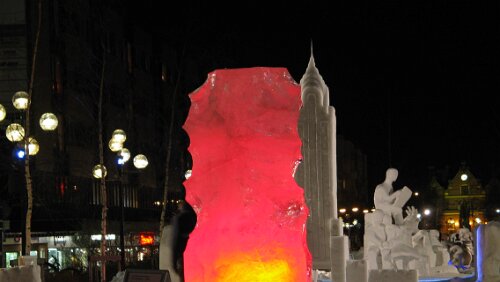 Umeå Eisskulpturen in Fußgängerzone von Umeå