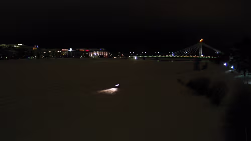 Rovaniemi Eine nächtliche Fahrt über den zugefroreren Fluss