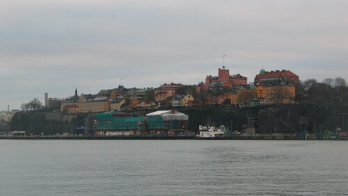 Stockholm Blick von der Skeppsbron auf Södermalm