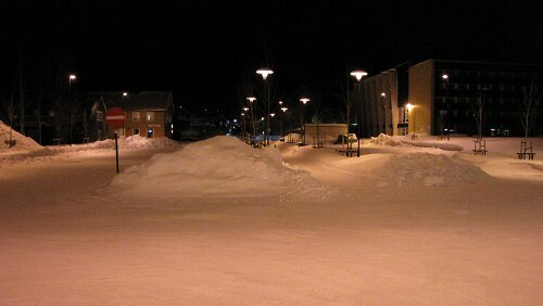 Trondheim – Mosjøen Schneemassen in Mosjøen