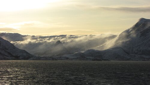 Bodø – Rørvik Ausläufer des Gletschers Svartisen