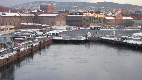 Oslo – Ålesund Die Anlegestelle unseres Schiffes