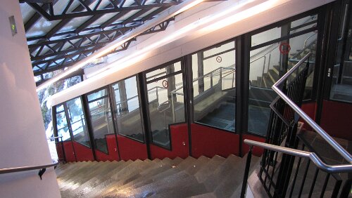 Bergen Ankunft an der Bergstation