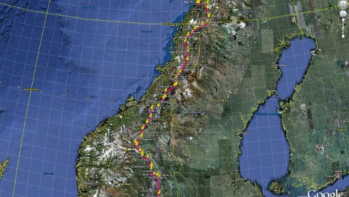 Oslo S – Trondheim Überblick über die Tour des Tages · Samstag: Oslo S, Trondheim S, Bodø