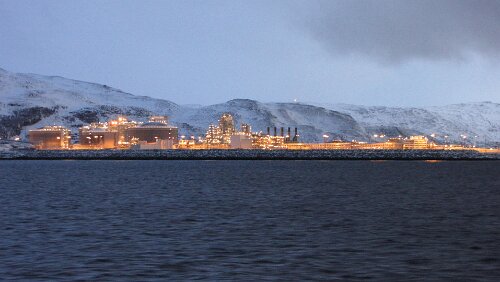 Hurtigrute Mehamn – Tromsø Erdgas-Verflüssigungsanlage