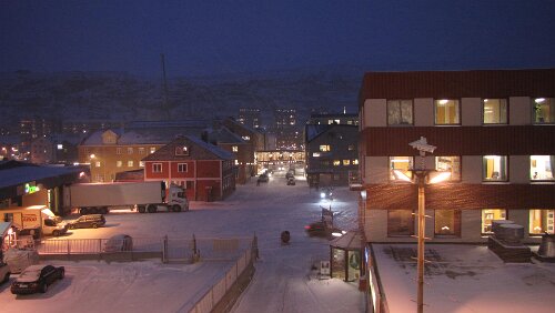 Hurtigrute Mehamn – Tromsø Hammerfest, heftiger Schneefall