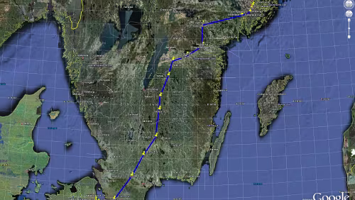 Stockholm C – København H Überblick über die Tour des Tages · Montag: Stockholm C, København H