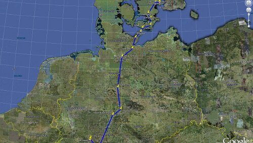 København H – Hahnstätten Überblick über die Tour des Tages · Dienstag: København H, Hamburg Hbf, Frankfurt (Main) Süd, Hahnstätten