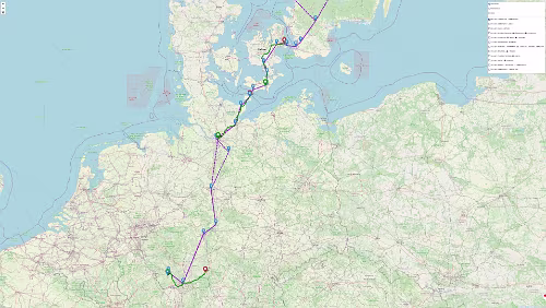 Limburg Süd – København H Überblick über die Tour des Tages Dienstag: Hahnstätten - Limburg Süd , Limburg Süd - Frankfurt(Main)Hbf , Frankfurt(Main)Hbf - Hamburg Hbf , Hamburg Hbf -...