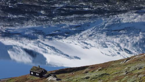 Briksdalsbre – Dalsnibba – Geiranger – Trollstiegen – Trondheim Der Djupvatnet bei der Abfahrt von der Dalsnibba 1.476 m