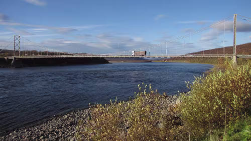Skarsvåg – Vadsø Die Tana bru bei Tana bru