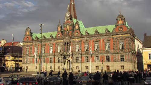 Uppsala – Malmö Auf dem Stortorget mit Blick auf das Rathaus