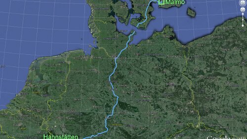 Hahnstätten – Malmö Samstag: Hahnstätten - Malmö, 9 Std. 14 Min. / 871.88 km