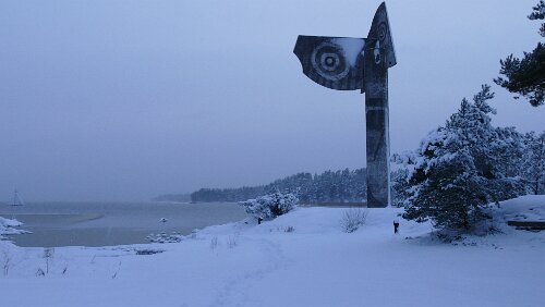 Malmö – Kristinehamn Picassoskulpturen auf der Landzunge Strandudden