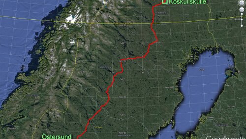 Östersund – Koskullskulle Dienstag: Östersund - Koskullskulle, 8 Std. 8 Min. / 698.62 km