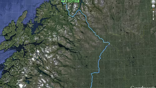 Koskullskulle – Tromsø Mittwoch: Koskullskulle - Tromsø, 5 Std. 54 Min. / 475.73 km