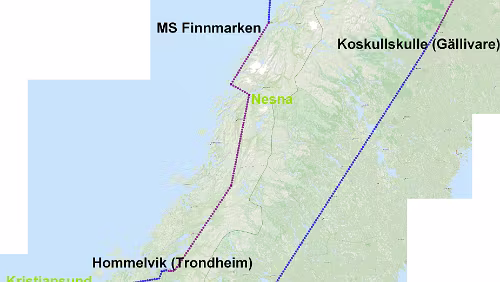 Karten gesamte Reise Die gesamte Reise im Überblick. Danmark, Sverige, Suomi, Norge