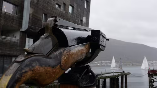Tromsø Alte Wal-Harpunen vor dem Polarmuseet i Tromsø