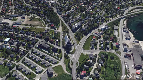 Tromsø Ishavskatedralen in 3D-Ansicht