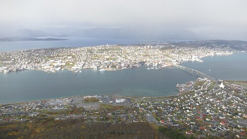 Tromsø Die Sonne taucht kurz auf