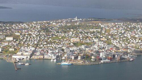 Tromsø Die Sonne taucht kurz auf