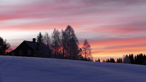 Östersund – Engan Am frühen Morgen auf dem Inlandsvägen nach Östersund