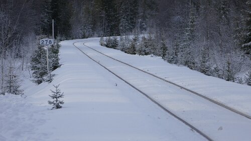 Östersund – Engan Haltestelle Fiandberg an der Inlandsbanan