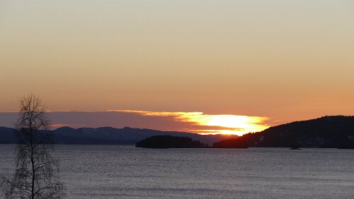 Nesna – Trondheim Sonnenuntergang am Snåsavatnet