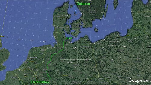 Kiel – Hahnstätten Sa 11.02.2017 Kiel – Hahnstätten, 6 Std. 42 Min. (608 km), über A7, Schnellste Route