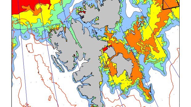Svalbard Eiskarten von Svalbard