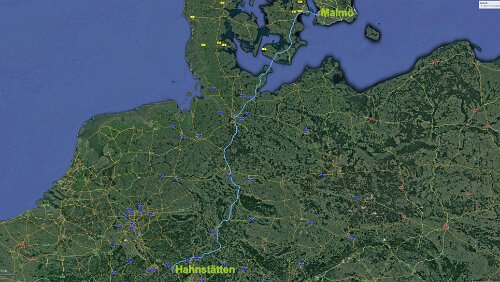 Hahnstätten – Malmö Sa 27.01.2018 Hahnstätten – Puttgarden – [DANMARK] – Rødby – Öresundbrücke – [SVERIGE] – Malmö, ‚First Hotel Jörgen Kock‘, 9 Std. 14 Min. / 867 km / Karte