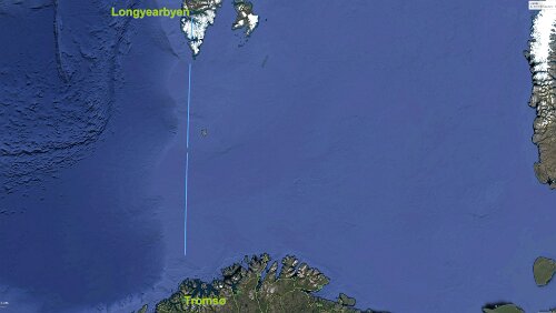 Longyearbyen – Tromsø So 04.02.2018 Svalbard – FLY Longyearbyen – Tromsø; SK 4425, 738, 14:45 – 16:20 Tromsø – ‚Sydspissen Hotel‘ / 1 Std. 35 Min. Karte