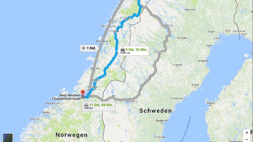 Saltstraumen – Trondheim Di 06.02.2018 Saltstraumen – Trondheim, ‚Best Western Chesterfield Hotel‘, 9 Std. 30 Min. (690 km) / Karte
