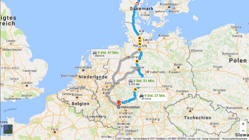 Hjørring – Hahnstätten Sa 10.02.2018 Hjørring – Hahnstätten, 10 Std. 43 Min. (1.015 km) / Karte
