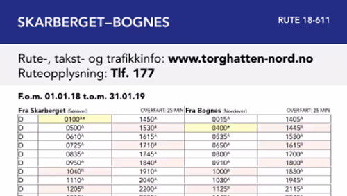 Fähren Skarberget - Bognes