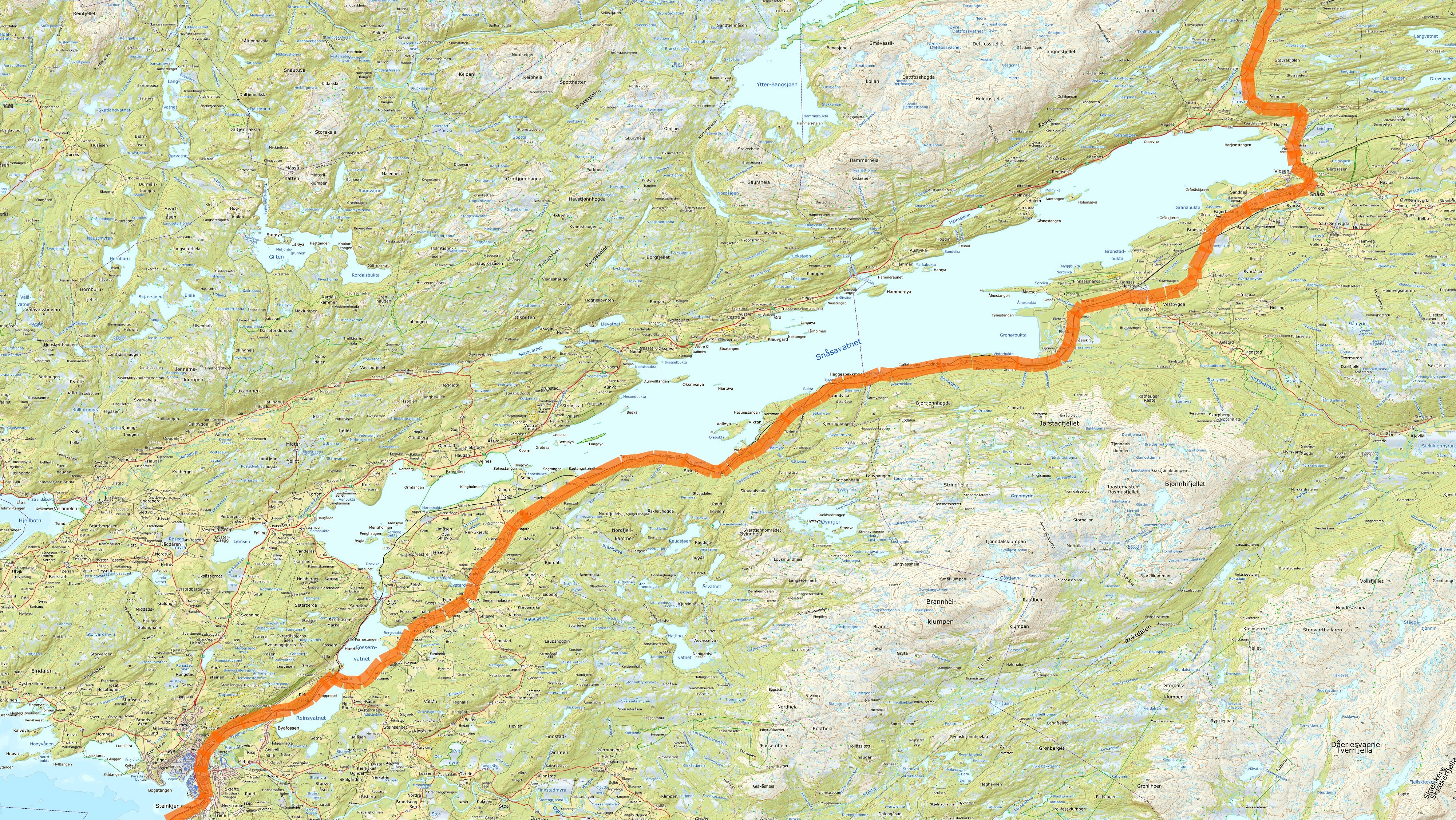 Südöstliche Umrundung des Snåsavatnet