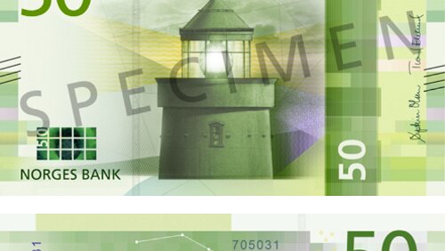 Seddel Ny 50-kroneseddel, Utgave VIII, Planlagt utgitt 4. kvartal 2018, © Norges Bank