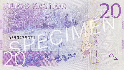 Sedel 20-krona banknote
