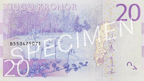 Sedel 20-krona banknote