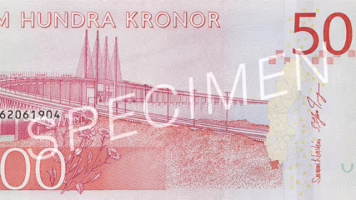 Sedel 500-krona banknote