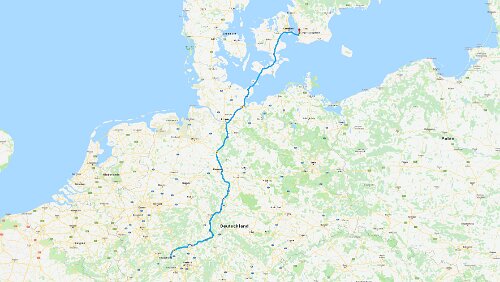 Hahnstätten – Malmö Sa 26.01.2019 Hahnstätten – Puttgarden – [DANMARK] – Rødby – Öresundbrücke – [SVERIGE] – Malmö, ‚First Hotel Jörgen Kock‘, 9 Std. 14 Min. (867 km) Karte