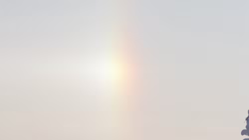 Östersund – Puoltikasvaara Am Halteplatz Fiandberg, es ist eine Nebensonne zu sehen