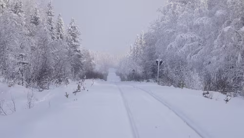 Östersund – Puoltikasvaara Die Inlandsbanan am Halteplatz Fiandberg