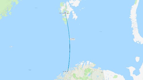Tromsø – Longyearbyen Do 31.01.2019 FLY Tromsø – Longyearbyen; SK4414, 738, 12:20 – 14:00, ‚Coal Miners’ Cabins‘ / 1 Std. 40 Min. Karte / Karte