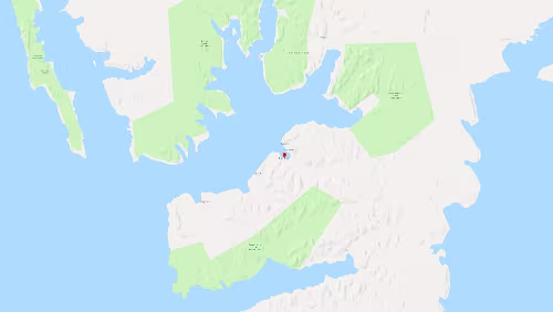 Longyearbyen Fr 01.02.2019 Longyearbyen; ‚Coal Miners’ Cabins‘ / Karte