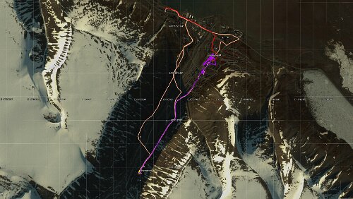 Longyearbyen Sa 02.02.2019 Longyearbyen; ‚Coal Miners’ Cabins‘ / Karte