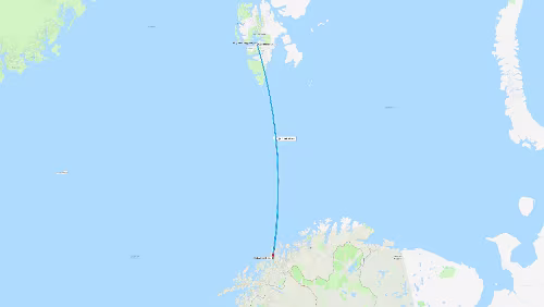 Longyearbyen – Tromsø So 03.02.2019 FLY Longyearbyen – Tromsø SK4425, 738, 14:55 – 16:30, ‚Sydspissen Hotel‘ / 1 Std. 45 Min. / Karte