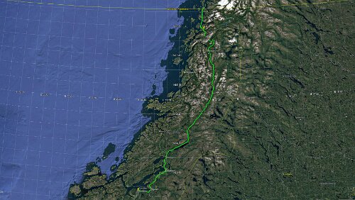 Nesna – Trondheim Di 05.02.2019 Nesna – Levang – Trondheim / 6 Std. 37 Min. (446 km) Karte / Karte